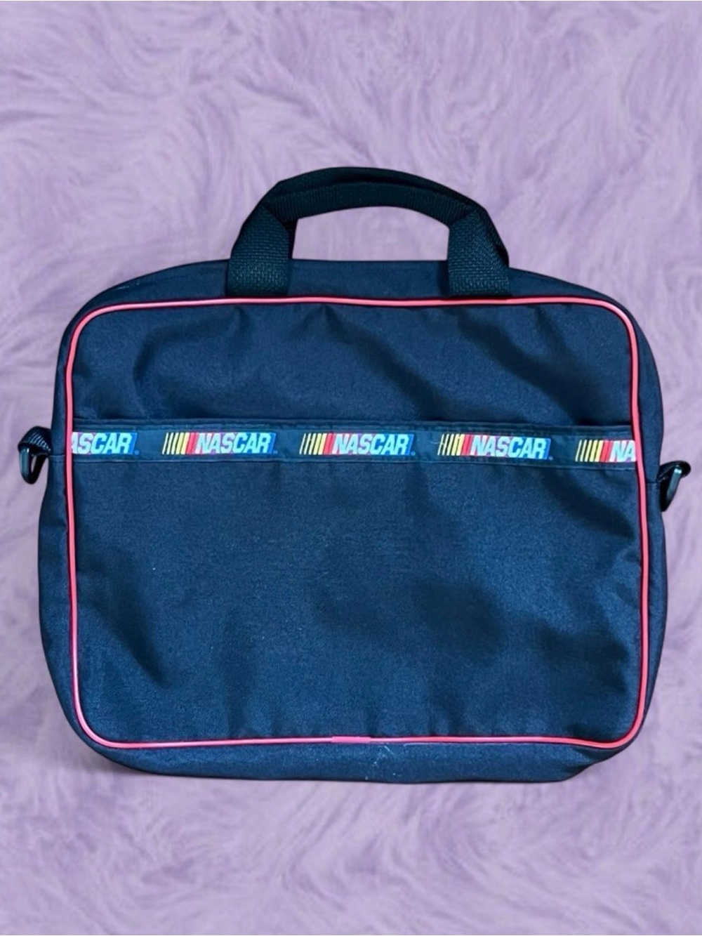 Nascar Navy Laptop Briefcase with Pink Piping
